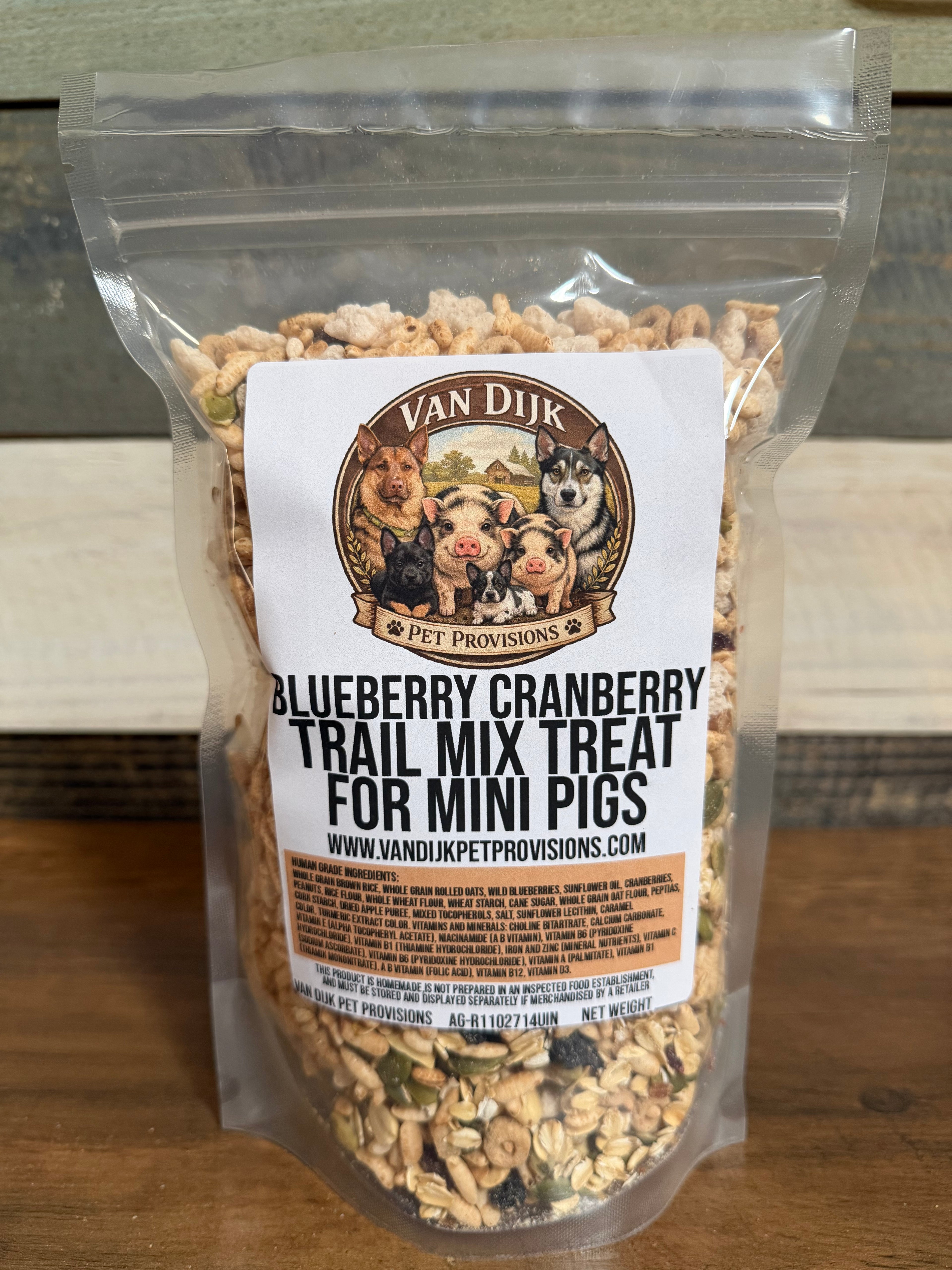 Blueberry Cranberry Trail Mix Treats for Mini Pigs - Human Grade