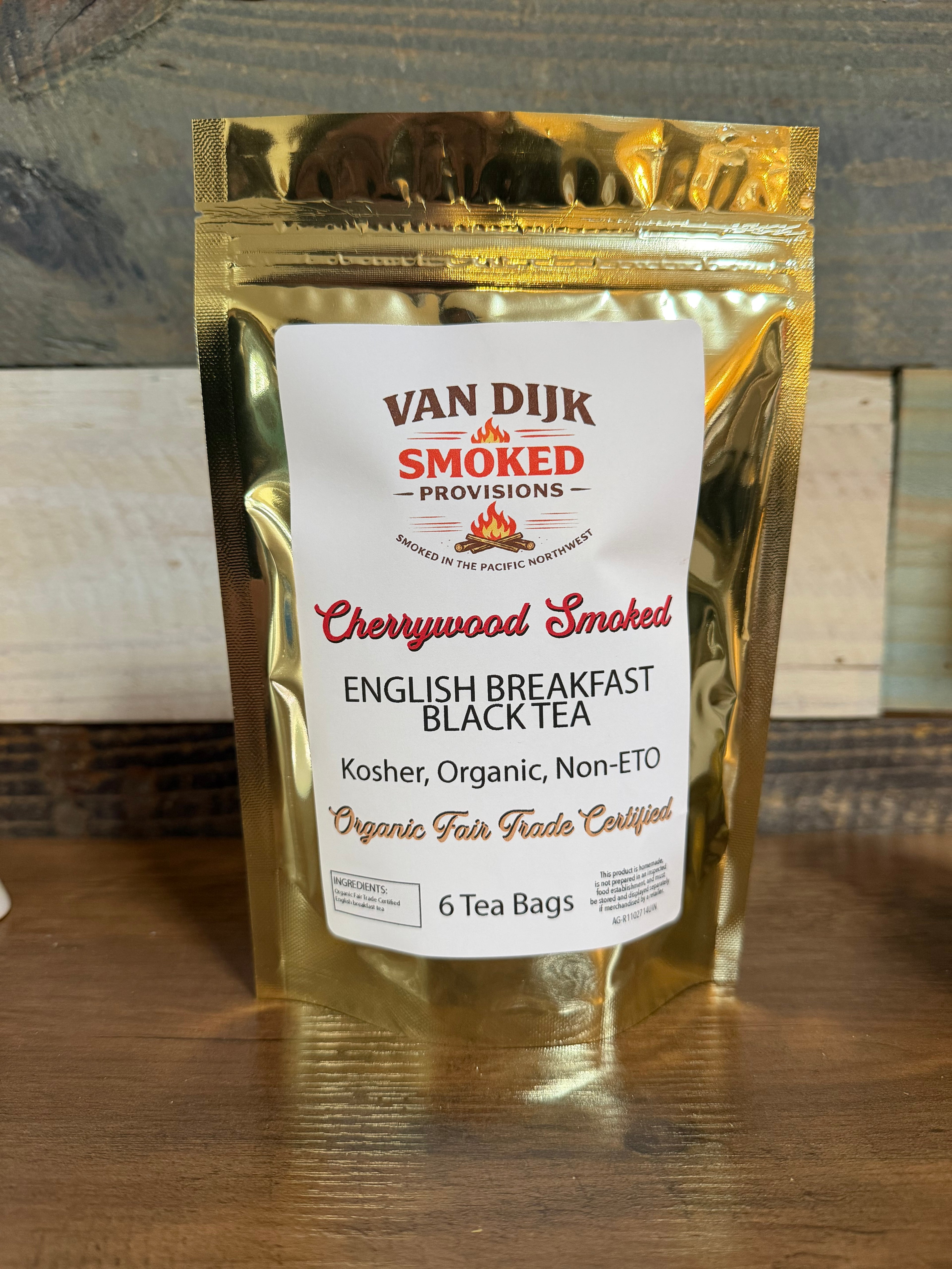 Applewood Smoked English Breakfast Black Tea - 6 Tea Bags