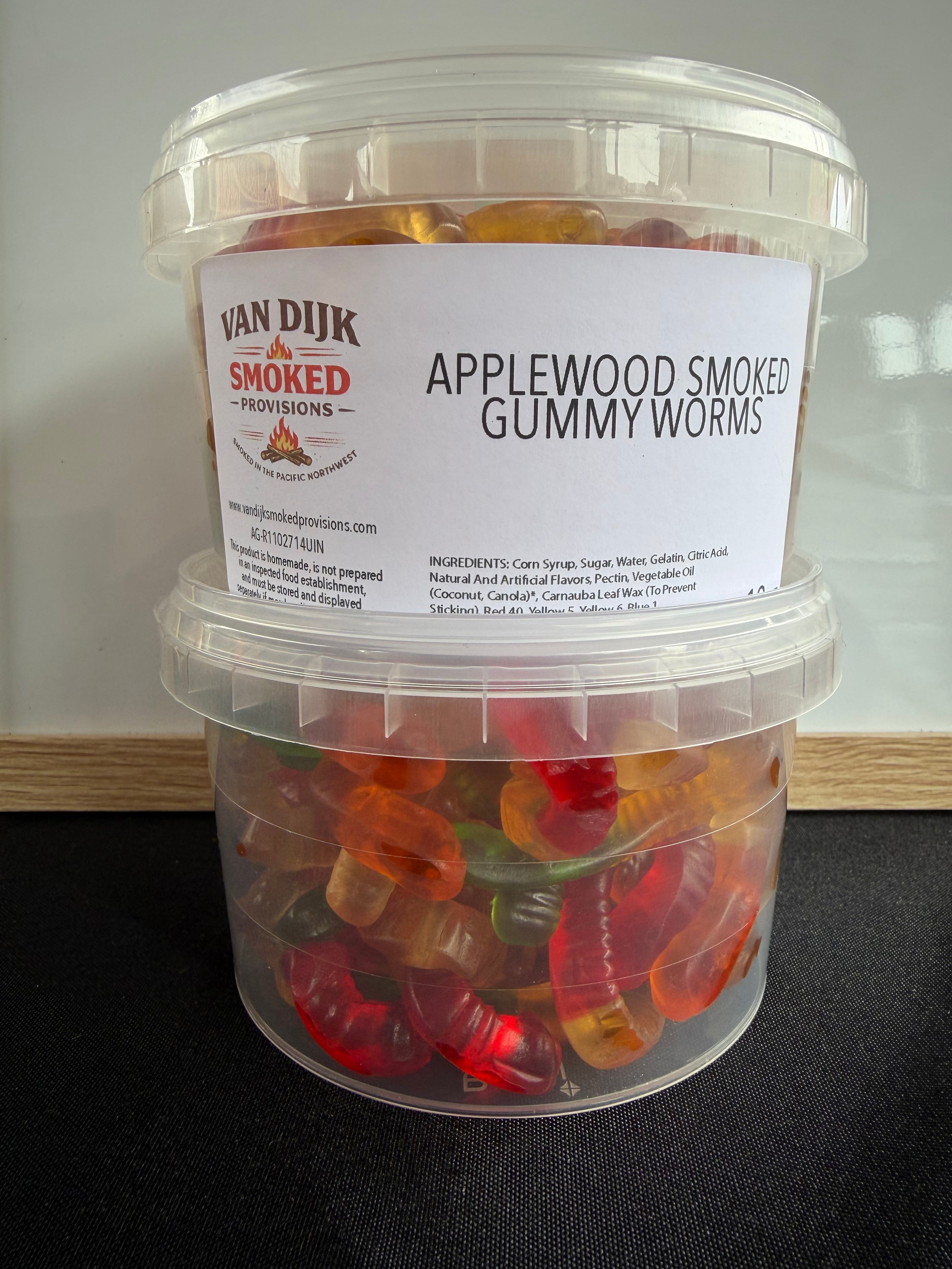 Applewood Smoked Gummy Worms 18oz By Volume
